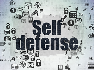 Image showing Protection concept: Self Defense on Digital Paper background
