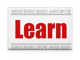 Image showing Studying concept: newspaper headline Learn