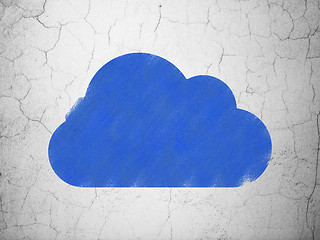 Image showing Cloud computing concept: Cloud on wall background