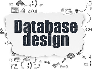 Image showing Database concept: Database Design on Torn Paper background