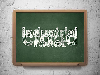 Image showing Industry concept: Industrial Robot on chalkboard background