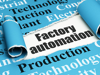 Image showing Industry concept: black text Factory Automation under the piece of  torn paper
