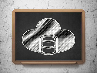 Image showing Database concept: Database With Cloud on chalkboard background