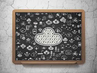 Image showing Cloud computing concept: Cloud With Code on School Board background