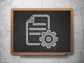 Image showing Software concept: Gear on chalkboard background