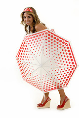 Image showing Posing with an umbrella