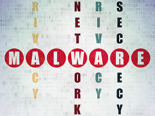 Image showing Protection concept: Malware in Crossword Puzzle