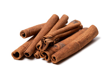 Image showing Cinnamon sticks on white background