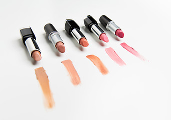 Image showing close up of lipsticks range