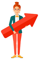 Image showing Successful businessman with arrow up.