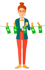 Image showing Business woman loundering money.