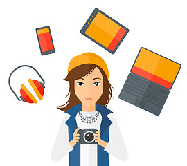 Image showing Woman holding camera.