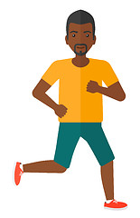 Image showing Sportive man jogging.