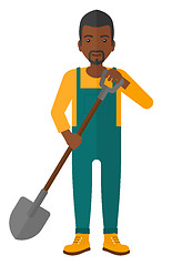 Image showing Farmer with spade.