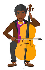 Image showing Man playing cello.