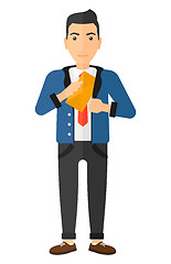 Image showing Man putting envelope in pocket.