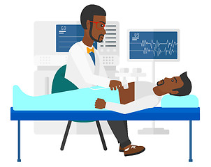 Image showing Patient under ultrasound examination.