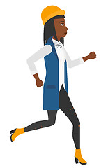 Image showing Happy woman jogging.
