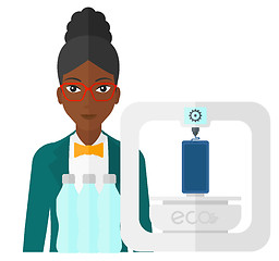 Image showing Woman with three D printer.