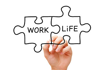 Image showing Work Life Puzzle Concept