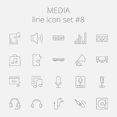 Image showing Media icon set.