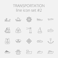 Image showing Transportation icon set.