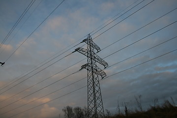 Image showing High voltage power lines