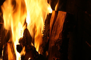 Image showing Burning fireplace