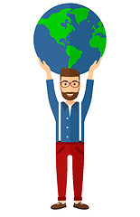 Image showing Man holding globe.