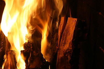 Image showing Burning fireplace