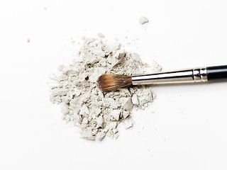 Image showing close up of makeup brush and eyeshadow