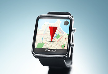 Image showing close up of smart watch with gps navigation app