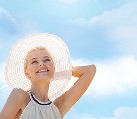 Image showing beautiful woman enjoying summer outdoors