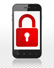 Image showing Privacy concept: Smartphone with Closed Padlock on display