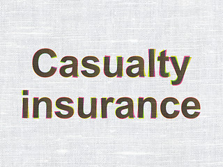 Image showing Insurance concept: Casualty Insurance on fabric texture background