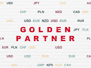 Image showing Business concept: Golden Partner on wall background