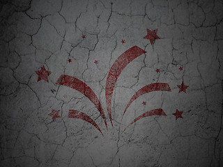 Image showing Entertainment, concept: Fireworks on grunge wall background