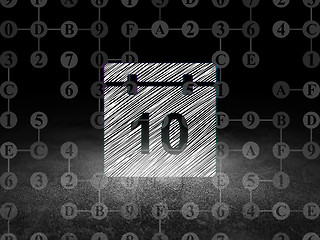 Image showing Timeline concept: Calendar in grunge dark room