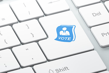 Image showing Political concept: Ballot on computer keyboard background