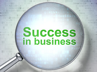 Image showing Finance concept: Success In business with optical glass