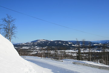 Image showing Winter landscape and walkway