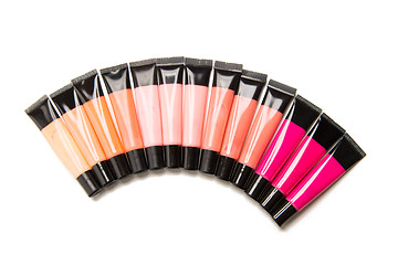 Image showing close up of lip gloss tubes