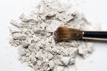 Image showing close up of makeup brush and eyeshadow