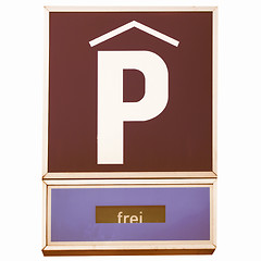 Image showing  Parking sign vintage