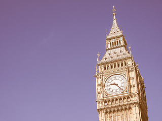 Image showing Retro looking Big Ben in London