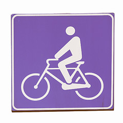 Image showing  Bike lane sign vintage