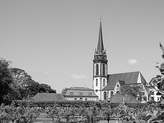 Image showing Black and white St Elizabeth church in Darmstadt