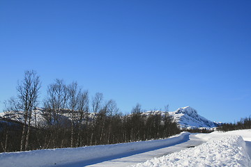 Image showing Mountain road in winter