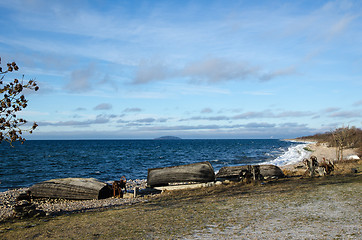 Image showing Traditional small fishing boats