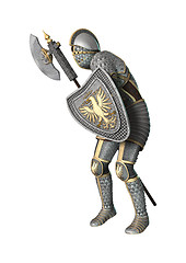 Image showing Medieval Knight on White